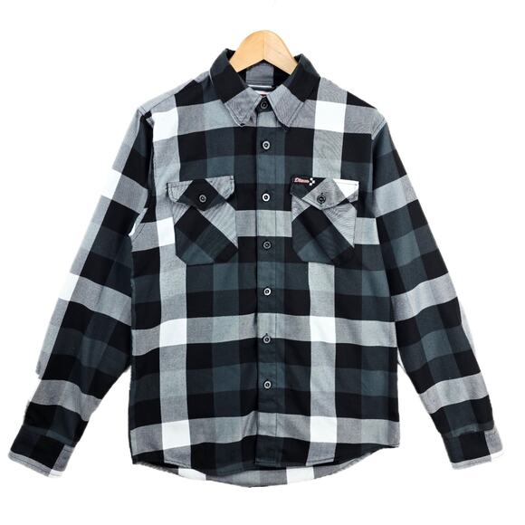 Dixxon Flannel Co Other - Dixxon Finish Line Flannel Shirt Mens Small Button Up Black White Plaid Casual